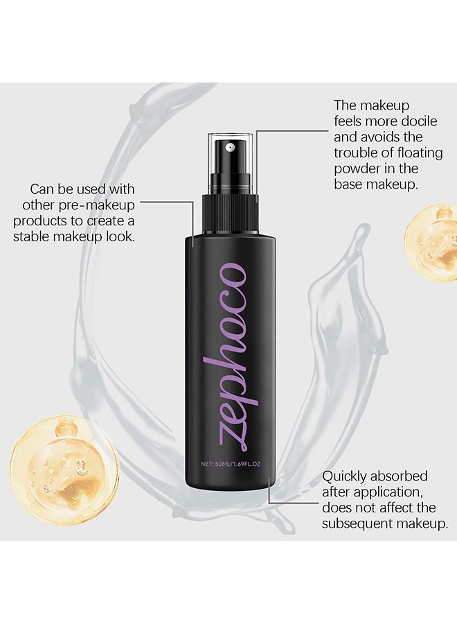 zephoco Waterproof Makeup Setting Spray - Natural, Light-Translucent, Oil-Controlled, Foggy Face Moisturizing and Refreshing, Hydrating, Softening, Long-Wearing Spray 50ml - Image 4